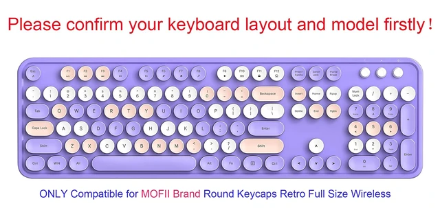 Alt view image 2 of 5 - Silicone Keyboard Cover Skin Protector Compatible for MOFII Round Keycaps Retro Full Size Wireless Keyboard with Number Pad (Clear)