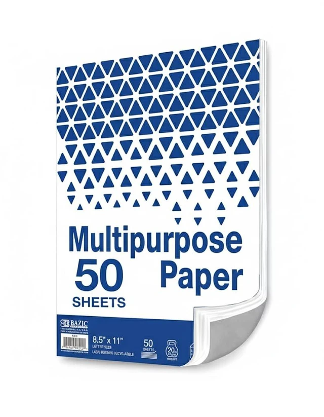 Main image of BAZIC Products White Multipurpose Paper, 8.5 x 11 in, 50 Sheets