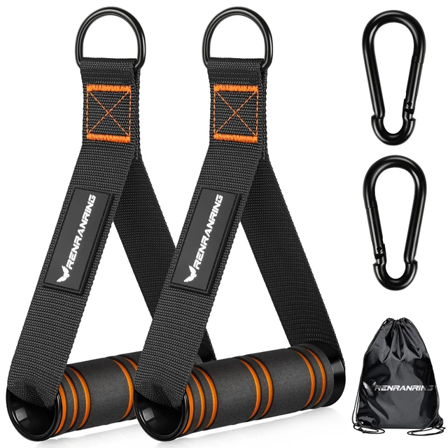 Main image of Gym Exercise Handles, Replacement Handle Attachments for Cable Machine Pulleys, Resistance Band and Strength Trainer, Pull Down Workout Accessories, Home Gym Add On Equipment