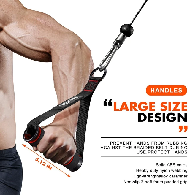 Alt view image 2 of 7 - HPYGN Exercise Handle, Replacement Fitness Equipment for Pilates, Yoga, Strength Trainer, Pull Down Home Gym Red, Grey, Blue Working Out Handle