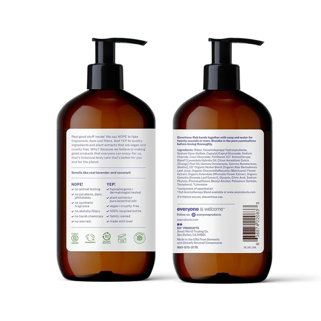 Alt view image 7 of 7 - Everyone Liquid Hand Soap, 12.75 Ounce (Pack of 1), Lavender and Coconut, Made with Essential Oils for Kitchen and Bathroom