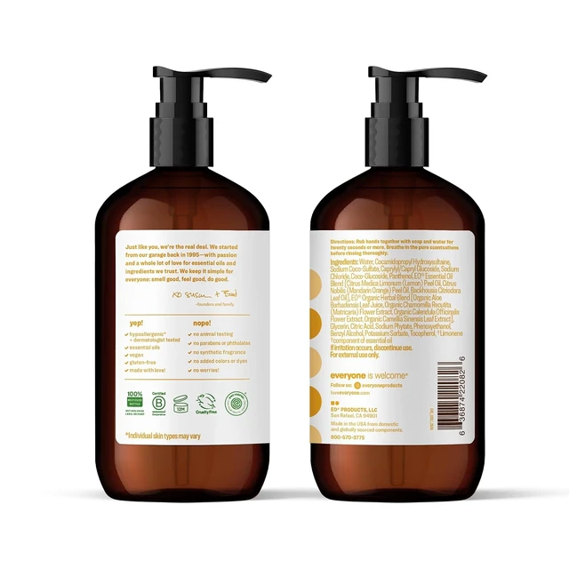 Alt view image 3 of 6 - Everyone Liquid Hand Soap, 12.75 Ounce (Pack of 1), Meyer Lemon and Mandarin, made with Essential Oils for Kitchen and Bathroom