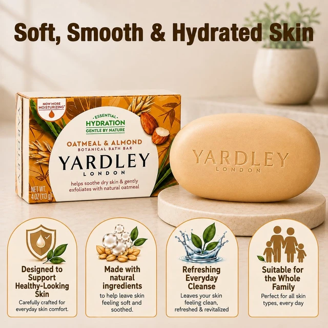 Alt view image 4 of 6 - Yardley London Bath Bar Oatmeal Almond 4 oz