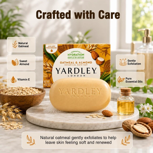 Alt view image 6 of 6 - Yardley London Bath Bar Oatmeal Almond 4 oz