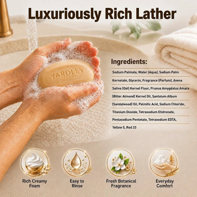 Alt view image 5 of 6 - Yardley London Bath Bar Oatmeal Almond 4 oz