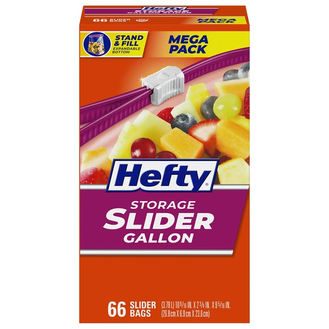 Main image of Hefty Slider Storage Bags, Gallon Size, 66ct