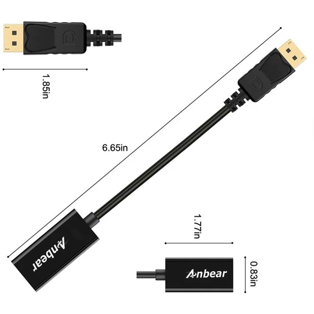 Alt view image 2 of 6 - DisplayPort to HDMI, Display Port Adapter to HDMI for Desktops and Laptops Connect to HDMI Displays (1 Pack, DP)