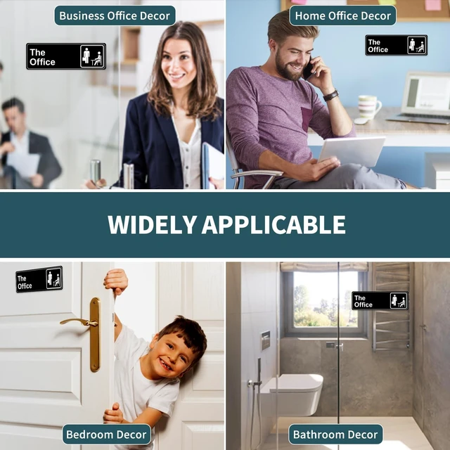 Alt view image 6 of 6 - The Office Sign, 9 × 3 Inch Main Official Self Adhesive Office Sign for Door or Wall, Easy Installation, Premium Acrylic Design for Your Home Office/Business, Best Gift for Fans of The Office