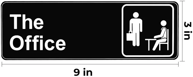 Alt view image 2 of 6 - The Office Sign, 9 × 3 Inch Main Official Self Adhesive Office Sign for Door or Wall, Easy Installation, Premium Acrylic Design for Your Home Office/Business, Best Gift for Fans of The Office