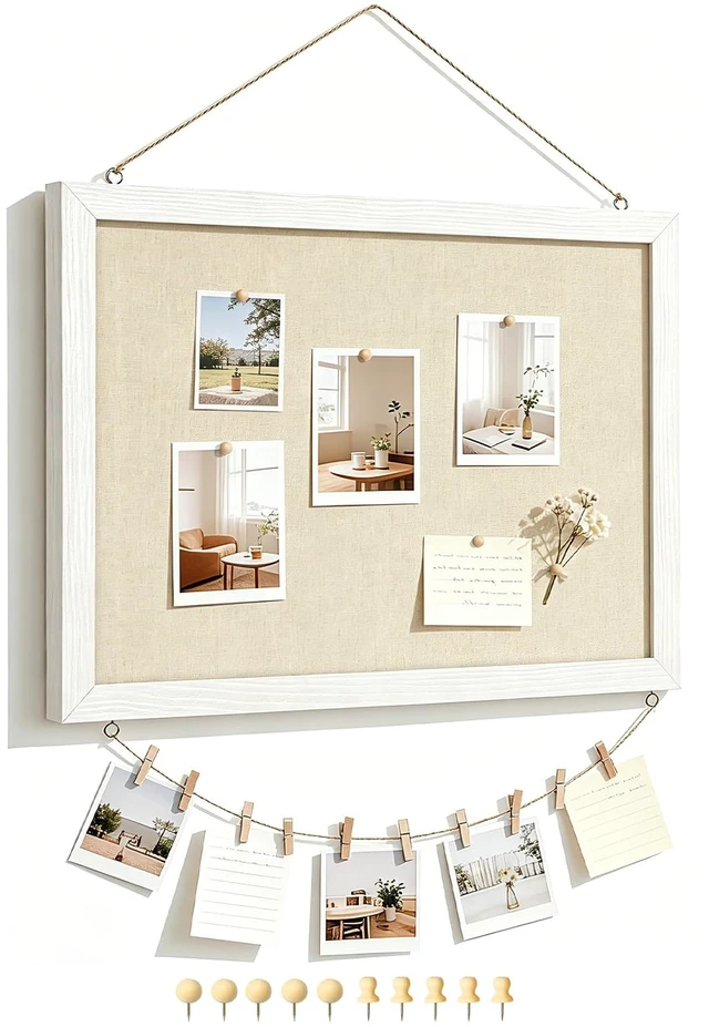 Main image of DOLLAR BOSS Double-Sided Bulletin Boards with Linen, 16"x12" 1PC Cork Board