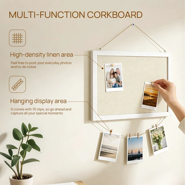 Alt view image 2 of 6 - DOLLAR BOSS Double-Sided Bulletin Boards with Linen, 16"x12" 1PC Cork Board