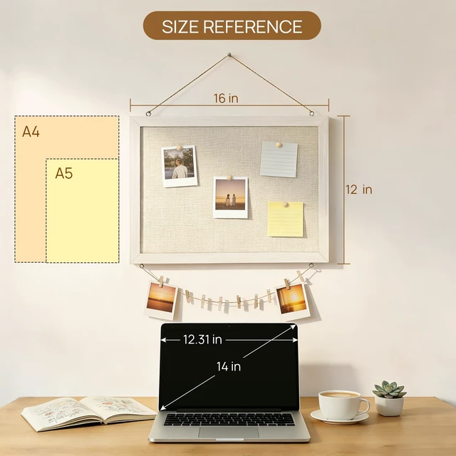 Alt view image 4 of 6 - DOLLAR BOSS Double-Sided Bulletin Boards with Linen, 16"x12" 1PC Cork Board