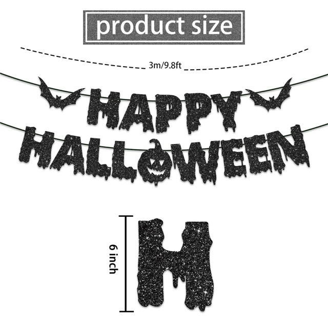 Alt view image 3 of 7 - Halloween Office Decor, with 1pc No Diy Happy Halloween Banner and 8pcs Hallowee n Hanging Decorations Swirl, Hallowee n Decorations for Office, Happy Halloweenn Decoration