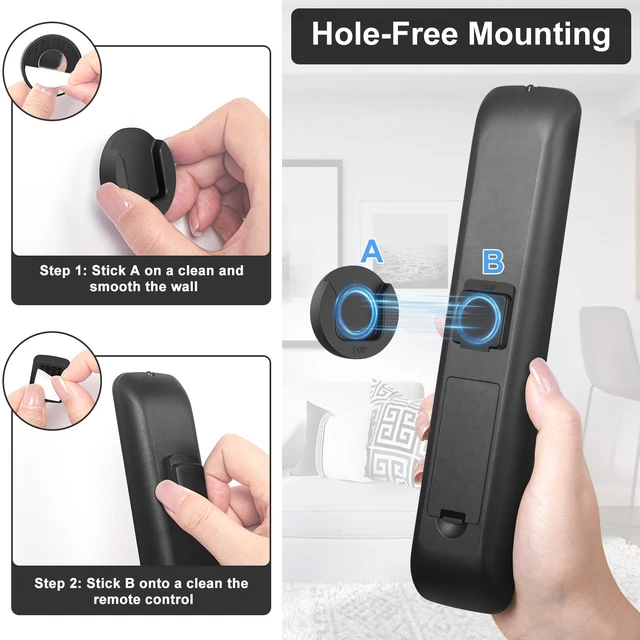 Alt view image 4 of 6 - Magnetic Remote Control Holder Wall Mount 4 Pack