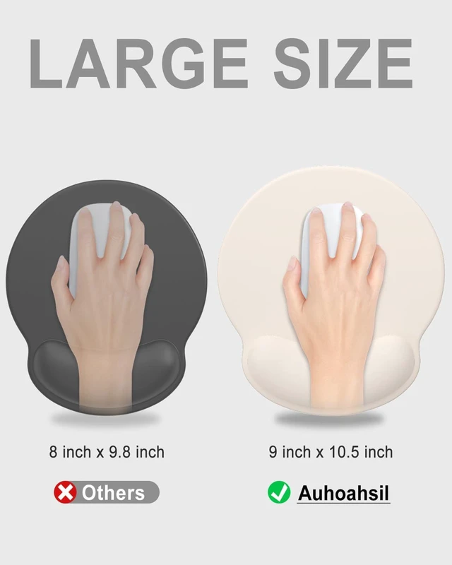 Alt view image 6 of 7 - Ergonomic Mouse Pad with Wrist Rest, Comfortable Silicone Non-Slip Computer Pain Relief Gel Mouse Mat with Wrist Support for Gaming, Work, Office, Women & Men, Cute Pattern, Beige