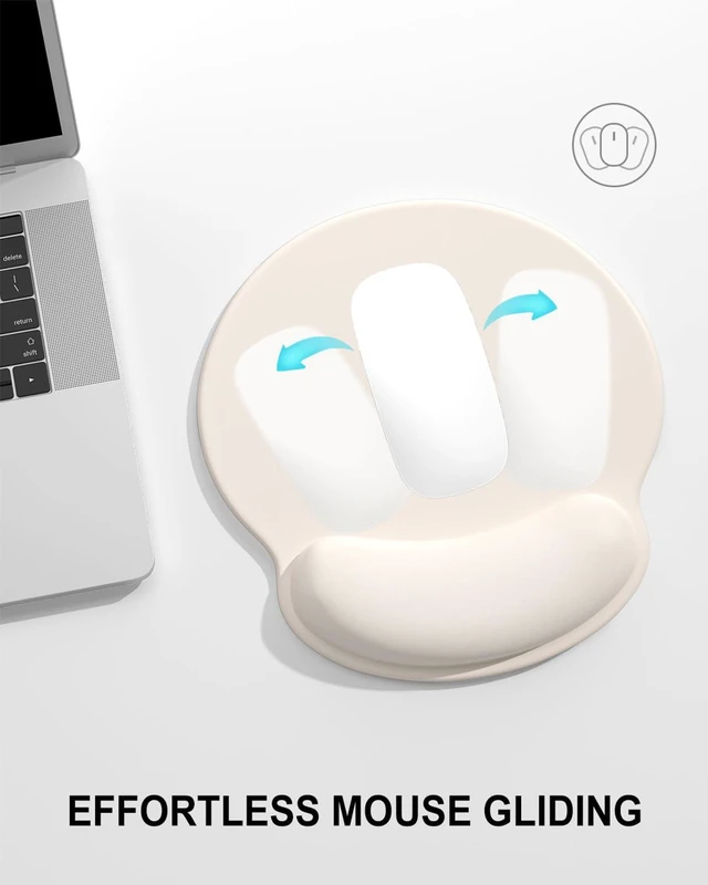 Alt view image 4 of 7 - Ergonomic Mouse Pad with Wrist Rest, Comfortable Silicone Non-Slip Computer Pain Relief Gel Mouse Mat with Wrist Support for Gaming, Work, Office, Women & Men, Cute Pattern, Beige