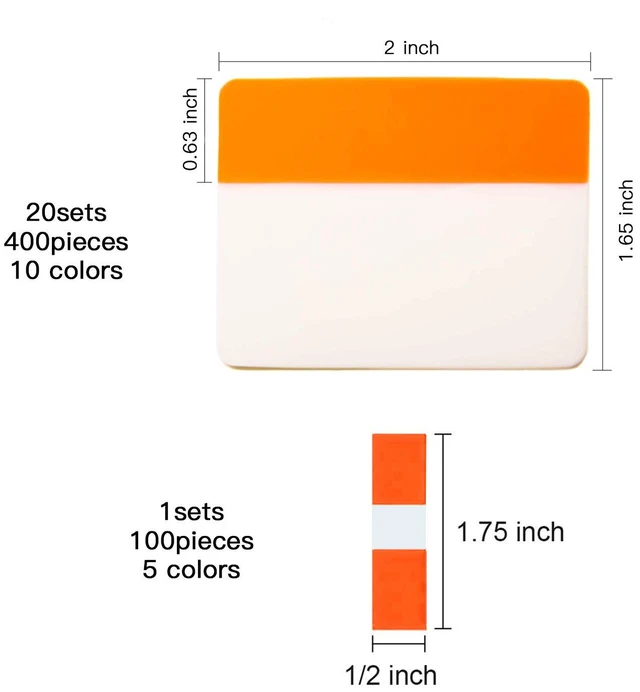 Alt view image 2 of 6 - 500 Pieces Tabs 2 Inch Sticky Index Tabs, Writable and Repositionable