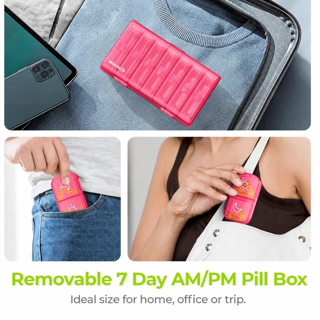 Alt view image 5 of 6 - AUVON Weekly Pill Organizer 2 Times a Day, One-Side Large Opening, EasyUse