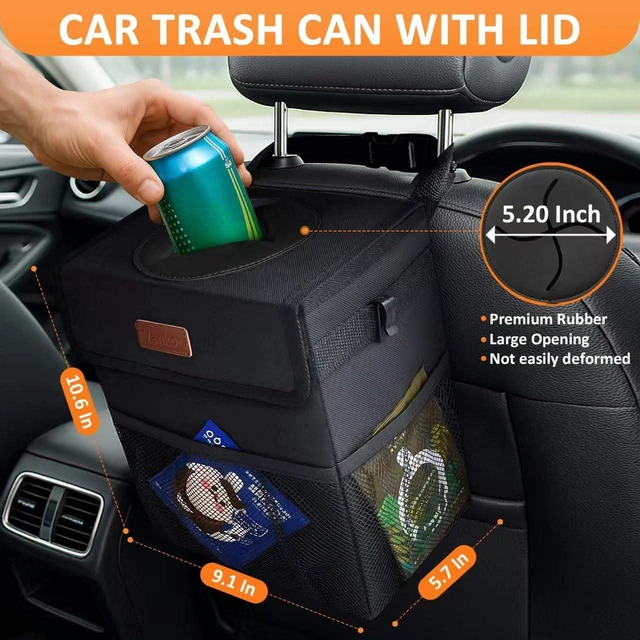 Alt view image 3 of 6 - Car Trash Can with Lid Leak Proof Car Accessories for Women