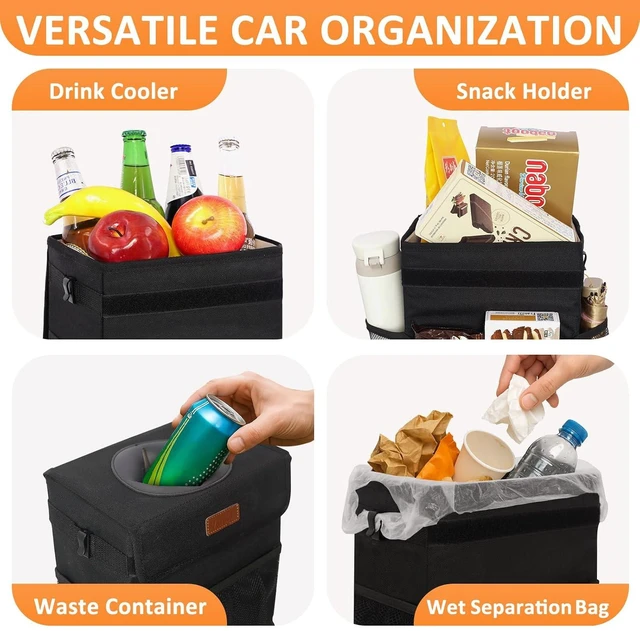 Alt view image 6 of 6 - Car Trash Can with Lid Leak Proof Car Accessories for Women