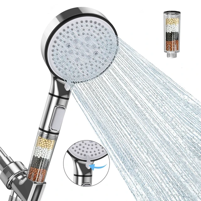 Main image of Filtered Shower Head with Handheld, 6-Spray High Pressure Shower Head to to Reduce Dry Itchy Skin, Handheld Shower Head Set Includes 60" Hose & Adjustable Bracket