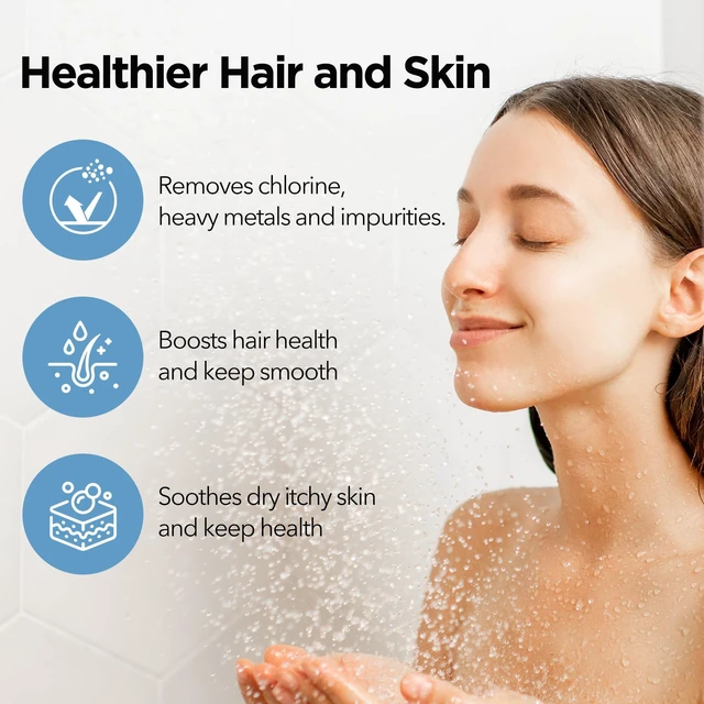 Alt view image 4 of 6 - NSF Certified Filtered Shower Head - 5 Settings High Pressure Rain Shower Head with Filter for Hard Water Softener - Easy Install & Replace - Bathroom Showerhead to Remove Chlorine & Heavy Metals