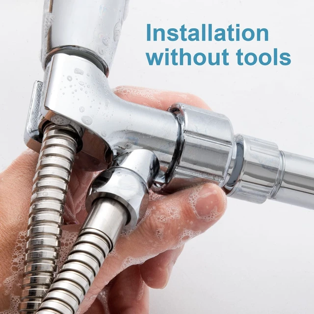 Alt view image 6 of 7 - OFFO Adjustable Shower Head Holder for Handheld Shower Head, Shower Arm Mount for Connecting Shower Arm and Shower Hose, 1/2 Inch IPS Female Inlet and Male Outlet, Chrome Finish