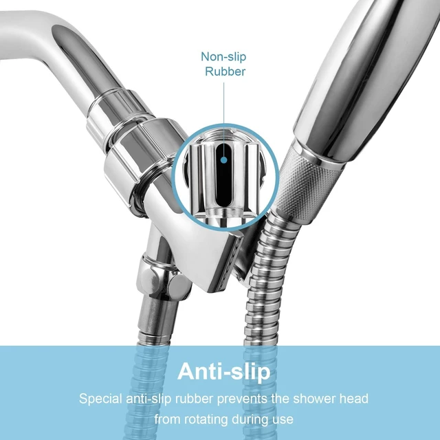 Alt view image 2 of 7 - OFFO Adjustable Shower Head Holder for Handheld Shower Head, Shower Arm Mount for Connecting Shower Arm and Shower Hose, 1/2 Inch IPS Female Inlet and Male Outlet, Chrome Finish