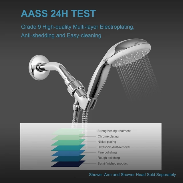 Alt view image 4 of 7 - OFFO Adjustable Shower Head Holder for Handheld Shower Head, Shower Arm Mount for Connecting Shower Arm and Shower Hose, 1/2 Inch IPS Female Inlet and Male Outlet, Chrome Finish