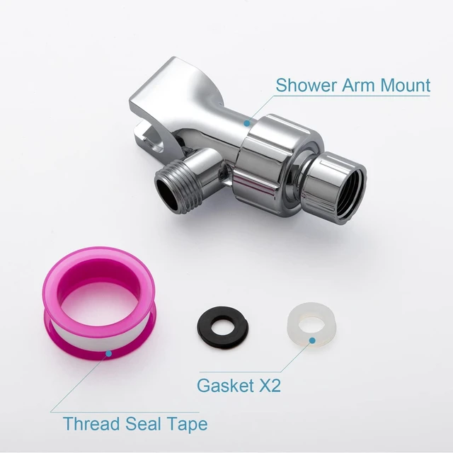 Alt view image 5 of 7 - OFFO Adjustable Shower Head Holder for Handheld Shower Head, Shower Arm Mount for Connecting Shower Arm and Shower Hose, 1/2 Inch IPS Female Inlet and Male Outlet, Chrome Finish