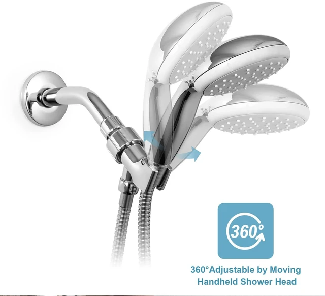 Alt view image 3 of 7 - OFFO Adjustable Shower Head Holder for Handheld Shower Head, Shower Arm Mount for Connecting Shower Arm and Shower Hose, 1/2 Inch IPS Female Inlet and Male Outlet, Chrome Finish