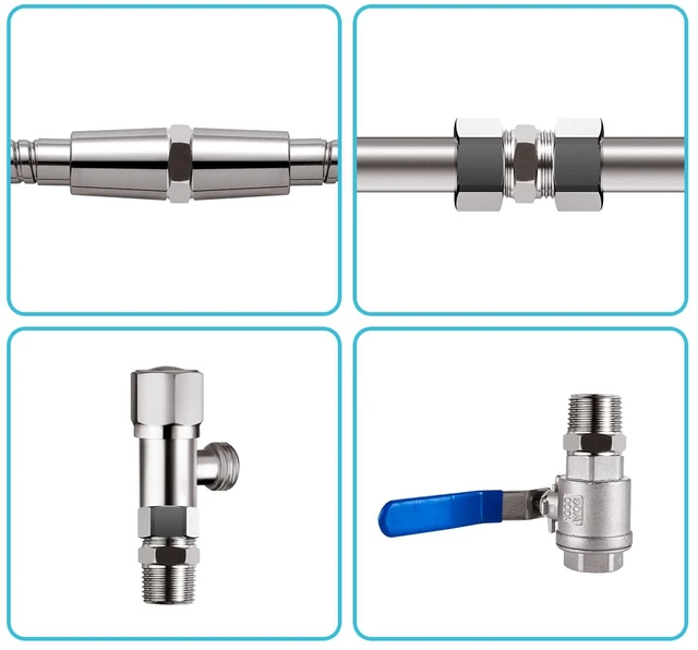 Alt view image 4 of 7 - OFFO Shower Hose Extension Connector, 1/2 to 1/2 Shower Hose Extender Fitting Extra Long Joint, to Connect Two Hoses, Solid Stainless Steel, 1 PCS