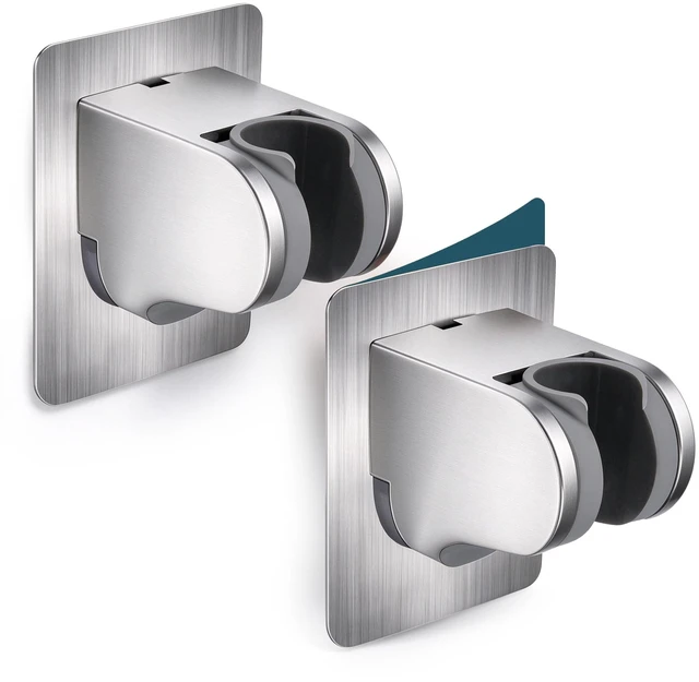 Main image of HO2ME Wall Mount Shower Bracket, No Drilling, 2-Pack, Chrome