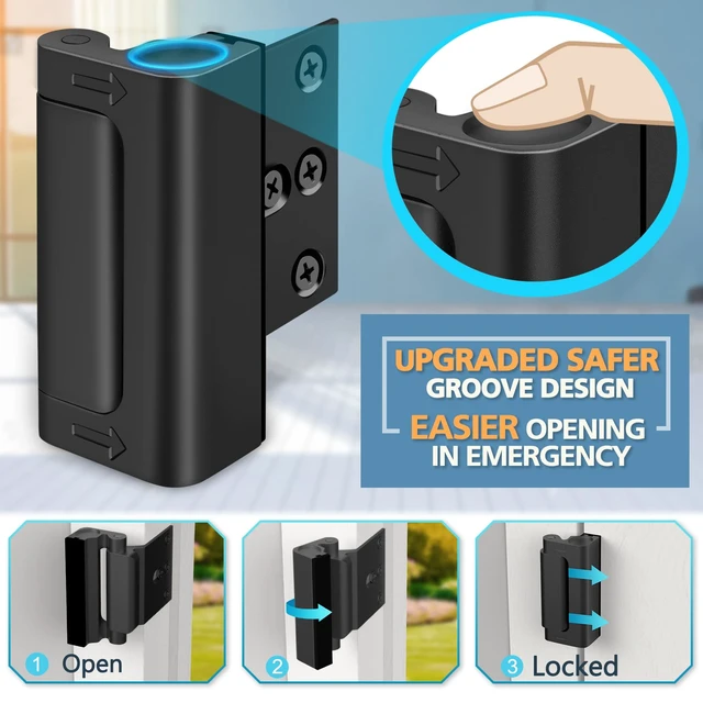 Alt view image 3 of 6 - Door Locks for Front Door Safety High Home Security Door Lock Reinforcement