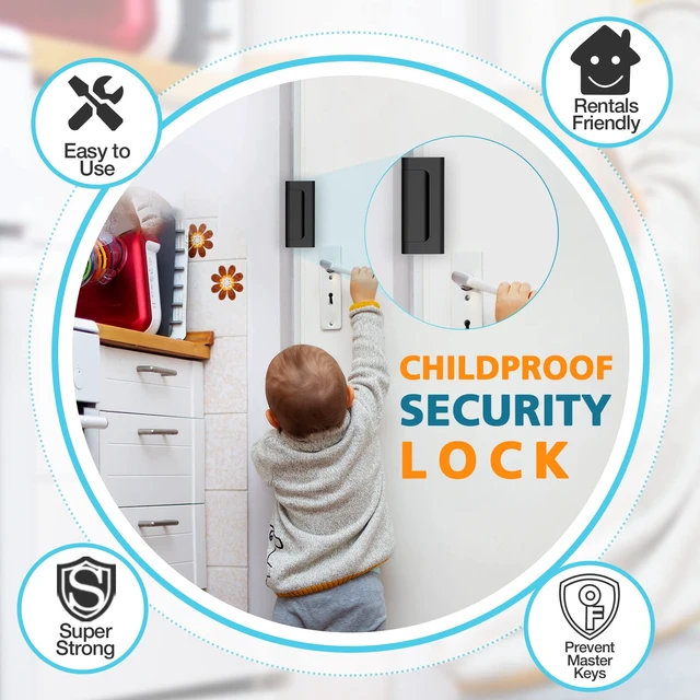Alt view image 2 of 6 - Door Locks for Front Door Safety High Home Security Door Lock Reinforcement