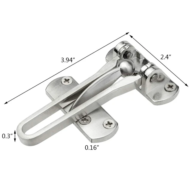 Alt view image 6 of 6 - Topbuti Home Security Door Lock, 2 Pack Latch Guard Clasp Front Door Locks for Kids, Home Reinforcement Lock for Swing-in Doors, Hotel Door Latches, Thicken Solid Aluminium Alloy, Satin Nickel