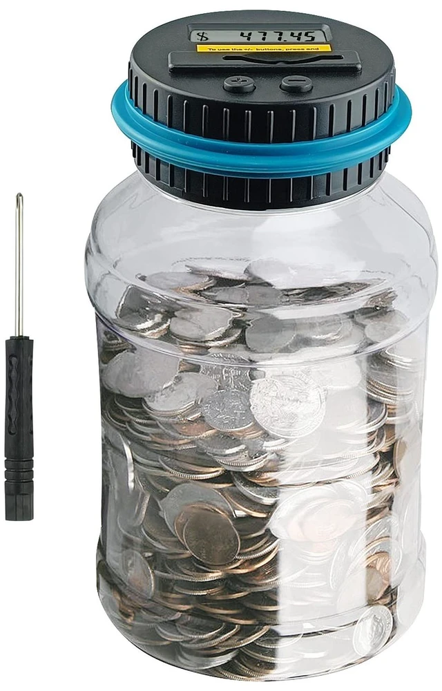 Main image of Large Piggy Banks for Adults,Digital Counting Money Jar,Clear Coin Banks