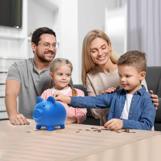 Alt view image 7 of 7 - XDRELEC Piggy Bank for Kids Unbreakable Plastic Money Bank Dark Blue