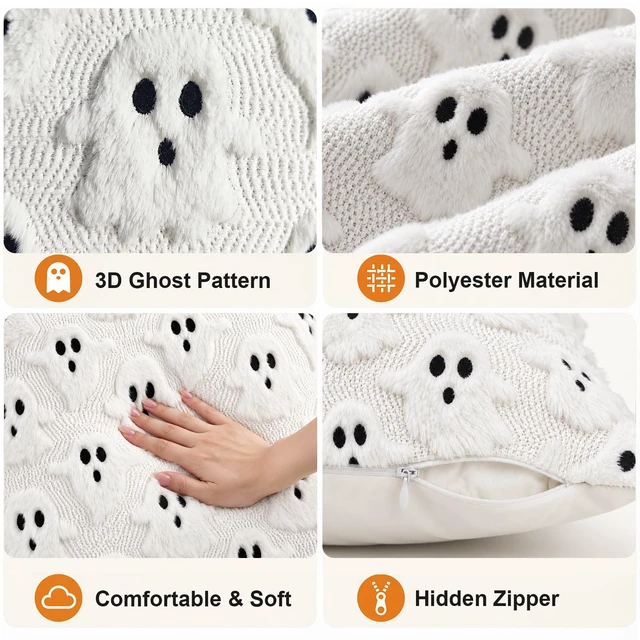 Alt view image 7 of 7 - OLANRUN Halloween Pillow Covers 18x18 Set of 2, Halloween Decoration Indoor
