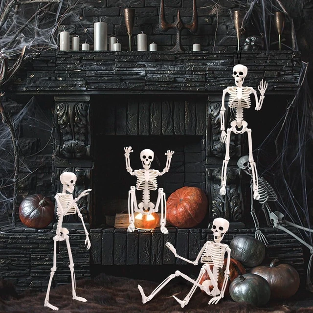 Alt view image 5 of 6 - XIMISHOP 5pcs Halloween Skeleton Decoration, 16Full Body Posable Skeleton
