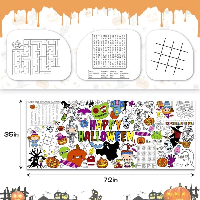 Alt view image 7 of 7 - SPERINGEEN Halloween Tablecloth Decorations, Halloween Crafts for Kids