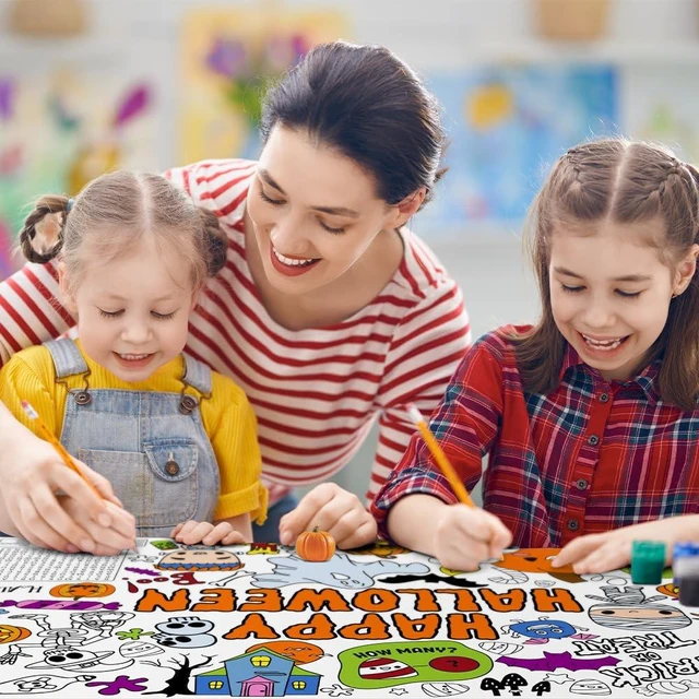 Alt view image 3 of 7 - SPERINGEEN Halloween Tablecloth Decorations, Halloween Crafts for Kids