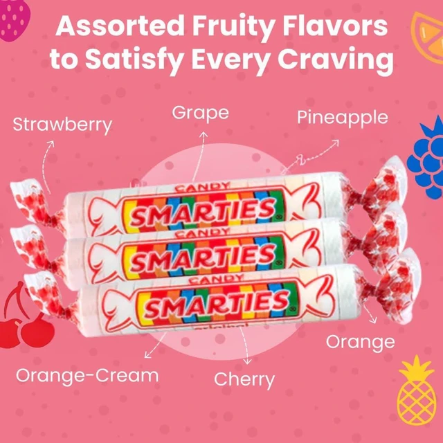 Alt view image 6 of 7 - Smarties Candy Bulk Rolls Original Flavor - Vegan & Gluten Free Candy - Classic Sweetness From Family Owned Company Since 1949, Peanut Free & Dairy Free - Perfect Halloween Candy - 5oz Bag (Pack of 1)