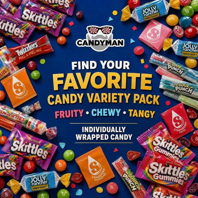 Alt view image 2 of 7 - CANDYMAN Assorted Candy Variety Pack, 1 lb, Individually Wrapped Bulk Candy