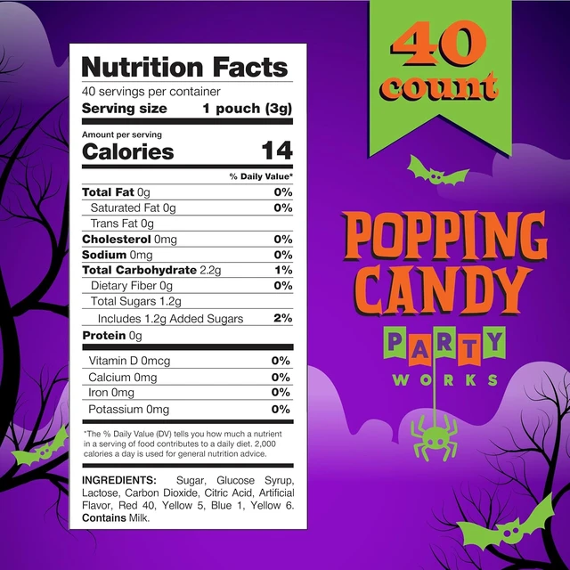 Alt view image 6 of 6 - Halloween Candy Individually Wrapped, Popping Candy, 40 Count Pack
