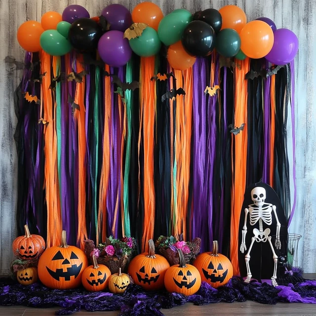 Alt view image 6 of 7 - 8 Halloween Streamers, 656ft Pack of Crepe Paper Party Decorations
