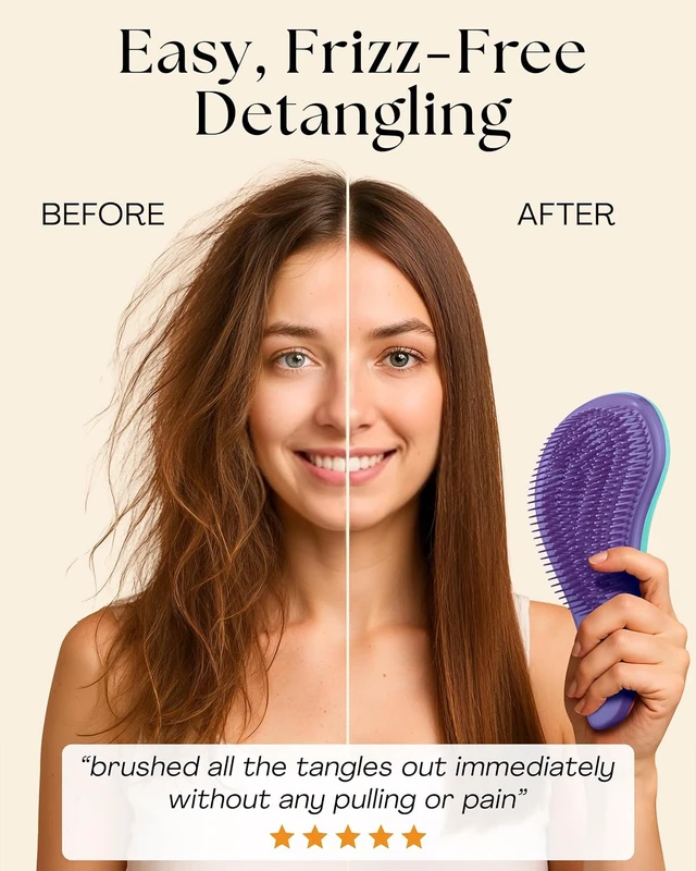 Alt view image 4 of 6 - Lily England Detangling Comb & Brush Set for Girls, Tail & Wide Tooth Comb