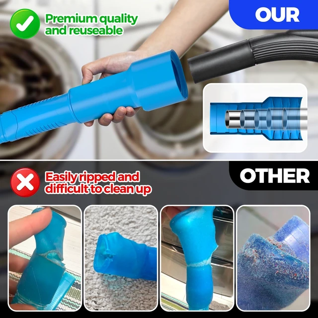 Alt view image 3 of 5 - Holikme Dryer Vent Cleaner Kit 2Pack - Lint Vacuum Attachment & Brush