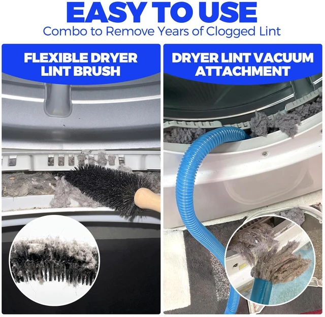 Alt view image 2 of 5 - Holikme Dryer Vent Cleaner Kit 2Pack - Lint Vacuum Attachment & Brush
