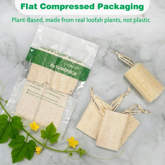Alt view image 7 of 7 - Natural Loofah Sponge, Organic Luffa Body Scrubber Bath Exfoliating, 4 inch